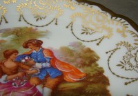 Limoges тарелочка десертная галантная сцена винтаж (W215)