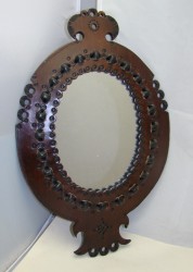 Зеркало настенное винтажное в кожаной рамке (Z195)