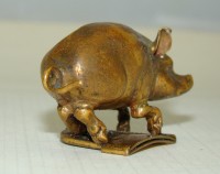 Фигурка свиньи миниатюра старинная (Q635)