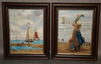 Картины диптих Проводы рыбаков Alfons Geens (W660)