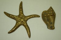 Сувениры латунные Морская звезда и Ракушка (Q517)