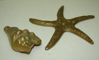 Сувениры латунные Морская звезда и Ракушка (Q517)