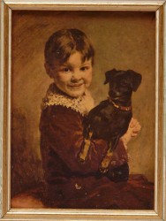 Репродукция "Мальчик с собакой" (S994)
