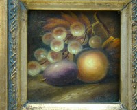 Картина - миниатюра винтажная натюрморт фрукты (X298)