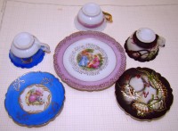 Миниатюры чашечки с блюдцами кукольные 3 пары (W196)