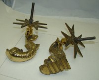 Винтажные дверные ручки-стучалки Мальтийский крест Рыба (X649)