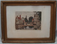 Картины парные старинные городской пейзаж Брюгге 2шт (W376)