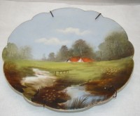 Limoges тарелка старинная декоративная с рисунком (M692)
