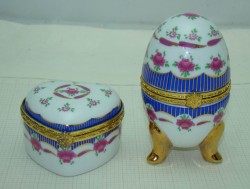 Шкатулки фарфоровые Яйцо и Сердечко (U754)