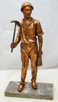 Скульптура фигурка оловянная Горняк Шахтер (W392)