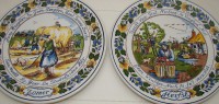 Delft тарелки винтажные 4 шт. Времена года (A101)