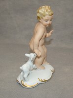 Gerold Porzellan статуэтка фигурка винтажная Мальчик с козлёнком (A016)