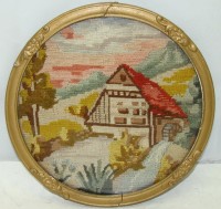 Картина вышивка старинная Мельница (W005)