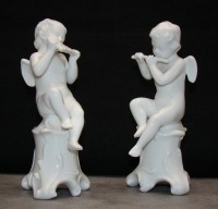 Ginori Napels фигурки старинные Ангелы музыканты пара (M818)