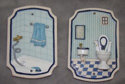 Таблички барельефные на ванную и туалет (Q162)
