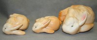Фигурки фарфоровые Зайчиха с зайчатами 3 шт. (W021)
