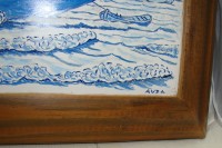 Картина большая  панно на кафельных плитках "Парусник" (Q123)