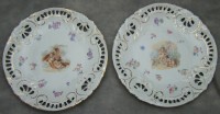 Старинные фарфоровые тарелки Ангелочки 2шт (W338)
