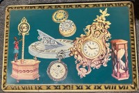 Demaret жестяная коробка шкатулка старинная Часы (A041)