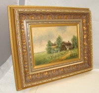 Картина винтажная пейзаж Сельский дом (M936)