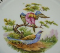 Тарелка ажурная фарфоровая старинная Птицы (W288)