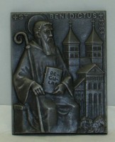 Плакетка барельеф Святой Бенедикт (Q221)
