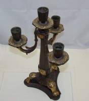Канделябр бронзовый подсвечник на 4 свечи старинный (Y347)