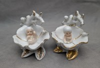 Фигурки фарфоровые винтажные Новорожденные 2 шт. (A932)