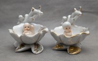 Фигурки фарфоровые винтажные Новорожденные 2 шт. (A932)