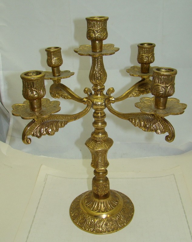 Канделябр подсвечник бронзовый на 5 свечей (X520)