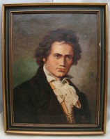 Картина старинная портрет Бетховена (X693)