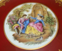 Limoges шкатулка винтажная с галантной сценой Фрагонара (A439)