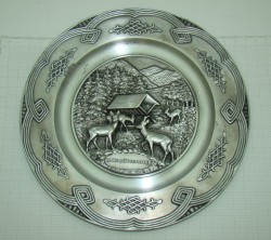 Тарелка декоративная оловянная (R974)