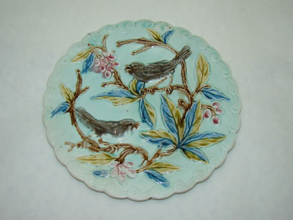 Тарелка старинная "Птицы" (U123)