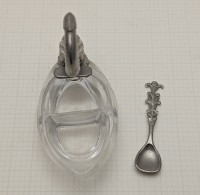 Солонка винтажная с ложечкой Лебедь (B033)