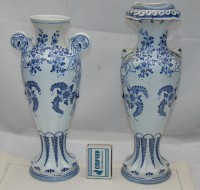 Delft Вазы старинные 2 шт. с реставрацией (M553)