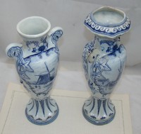 Delft Вазы старинные 2 шт. с реставрацией (M553)
