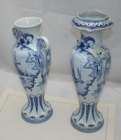 Delft Вазы старинные 2 шт. с реставрацией (M553)