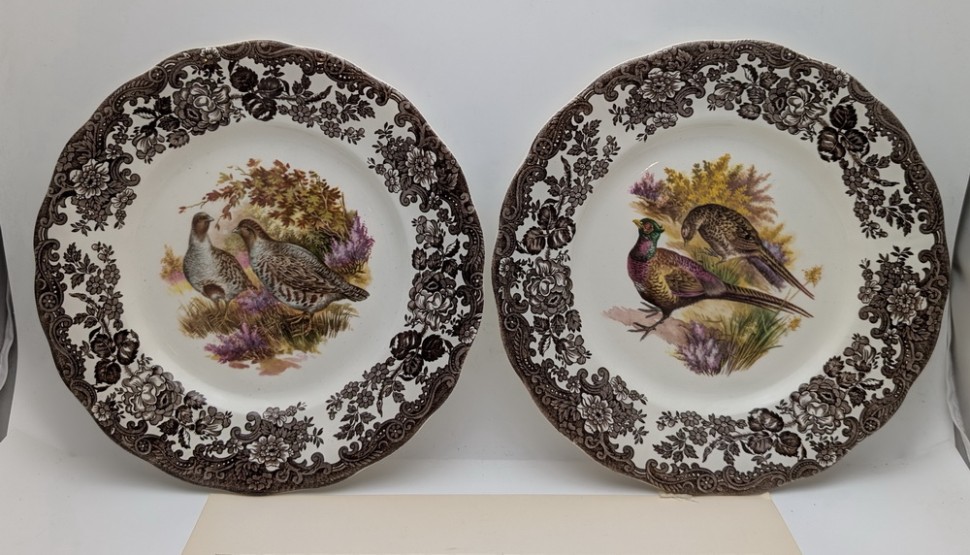 Royal Worcester две винтажные английские тарелки Птицы (A936)
