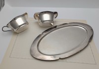 Prima N.S. сахарница и сливочник Ар Деко на подносике (B035)