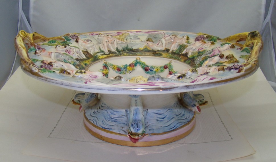 Capodimonte ваза большая фаянсовая (Z194)