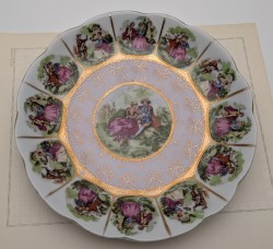 Блюдо фруктовница винтажная Галантные сцены (B132)