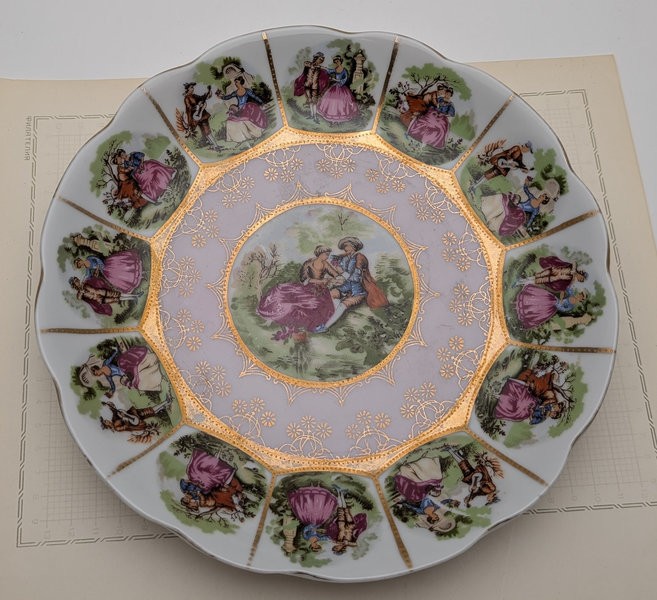 Блюдо фруктовница винтажная Галантные сцены (B132)