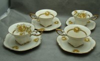 Hutschenreuther чайные пары старинные 4 шт. (M653)