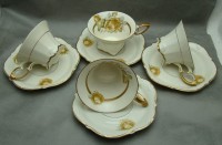 Hutschenreuther чайные пары старинные 4 шт. (M653)