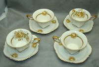 Hutschenreuther чайные пары старинные 4 шт. (M653)