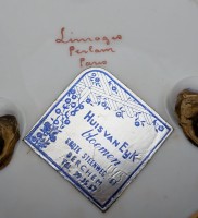 Limoges винтажная орешница розетка Галантная сцена (B133)