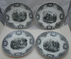 Boch Freres тарелки коллекционные винтажные Наполеон 4 шт. (Y354)