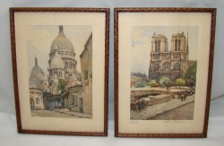 Париж старинные акварели в рамах (M558)