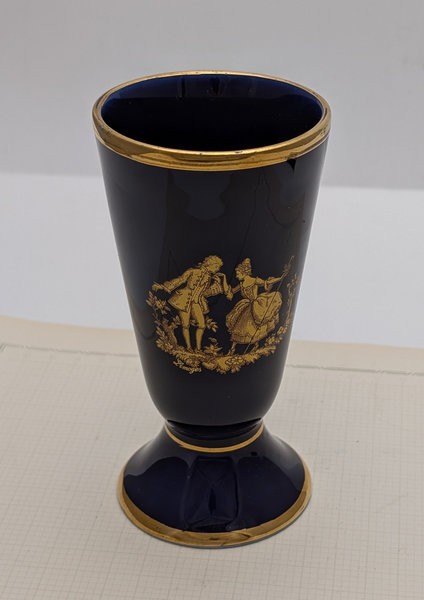 Limoges винтажная вазочка Галантная сцена Фрагонара (B136)